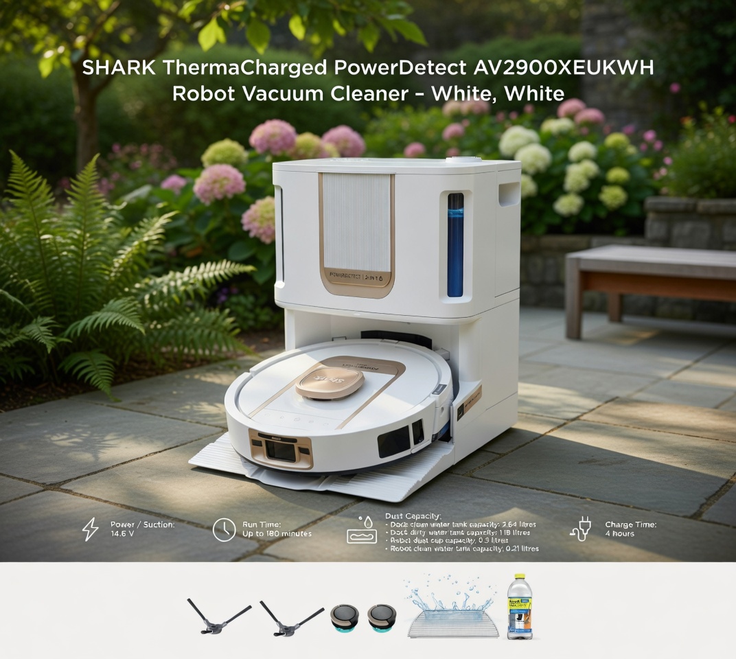 SHARK ThermaCharged PowerDetect AV2900XEUKWH Robot Vacuum Cleaner - White, White